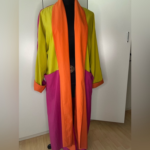 Custom made By Zetta Raincoat in multi color one size. Coat of many colors! - Picture 3 of 12